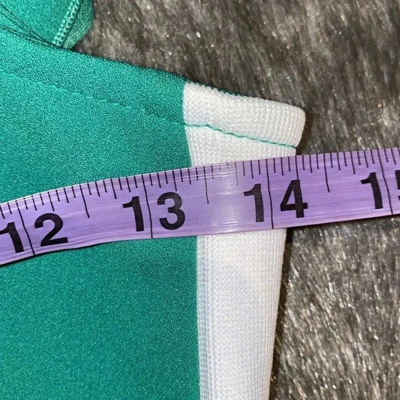 Revamped Fashion green white trim wide legs palazzo jump suit Sz S - Picture 5 of 11